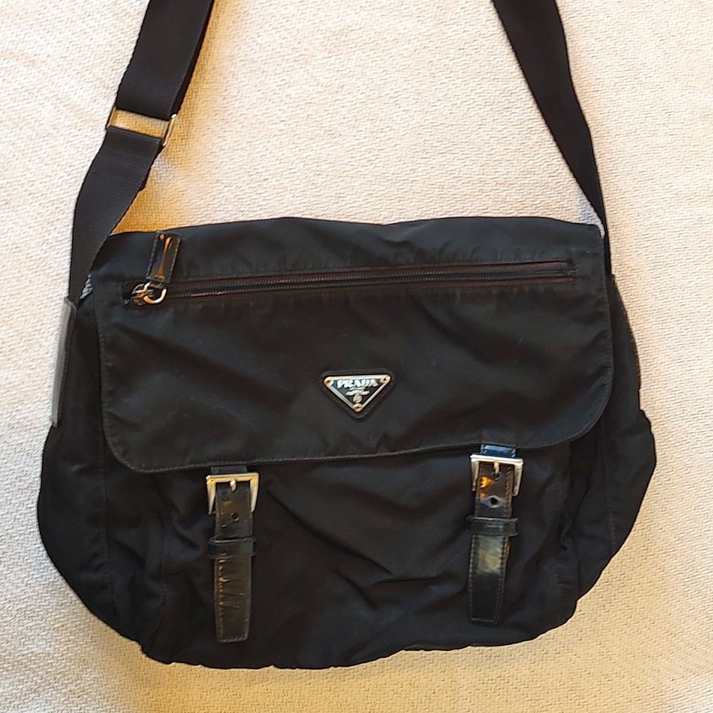 Prada Tessuto Nylon & Leather Messenger Bag